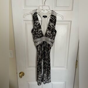 Vintage Sky Dress with rhinestone trim